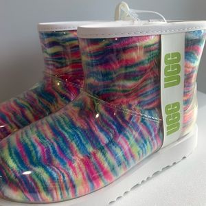 Womens UGG® Classic Clear Mini II Pixelate Boot - Multicolor